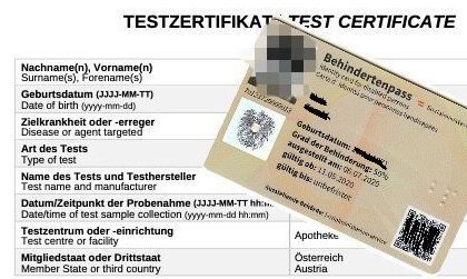 PCR-Test / Ausweis
